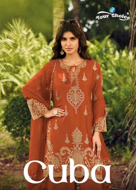 Cuba By Your Choice Designer Chinon Readymade Suits 